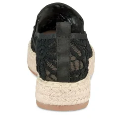 Espadrilles Plateforme NOIR Femme Motif Uni A Enfiler