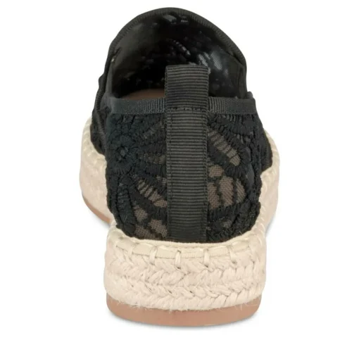 Espadrilles Plateforme NOIR Femme Motif Uni A Enfiler