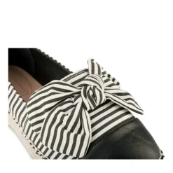 Espadrilles Plateforme NOIR Femme Motif Rayures A Enfiler