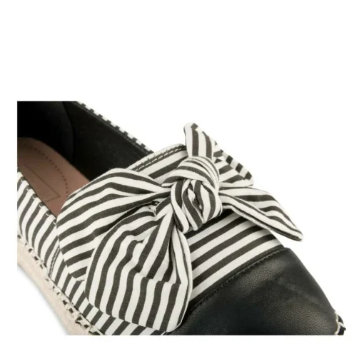 Espadrilles Plateforme NOIR Femme Motif Rayures A Enfiler