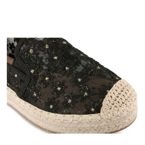 Espadrilles Plateforme NOIR Femme Motif Uni A Enfiler