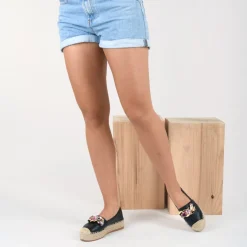 Espadrilles Plateforme NOIR Femme A Enfiler