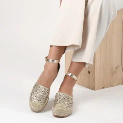 Espadrilles Plateforme OR Femme Motif Uni A Enfiler