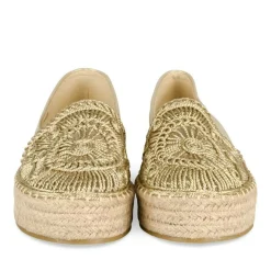 Espadrilles Plateforme OR Femme Motif Uni A Enfiler