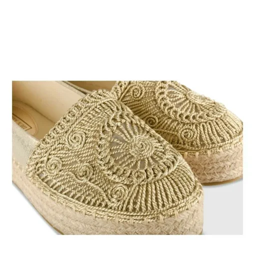 Espadrilles Plateforme OR Femme Motif Uni A Enfiler