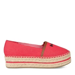 Espadrilles Plateforme ROUGE Femme Motif Uni A Enfiler