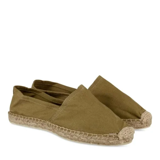 Espadrilles VERT Homme Motif Uni A Enfiler