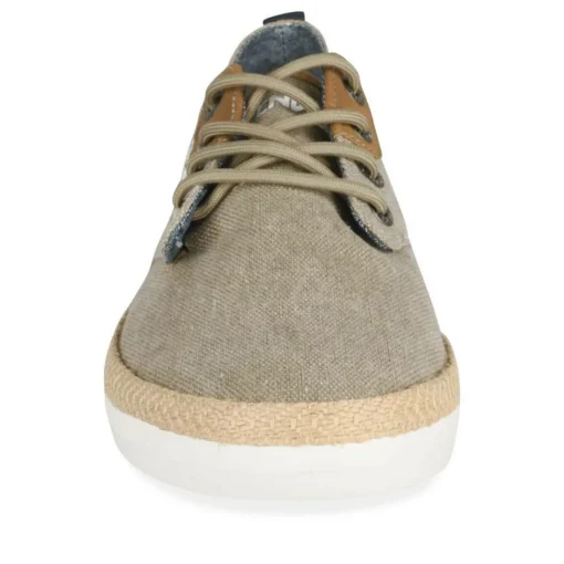 Espadrilles VERT Homme Motif Uni Lacets