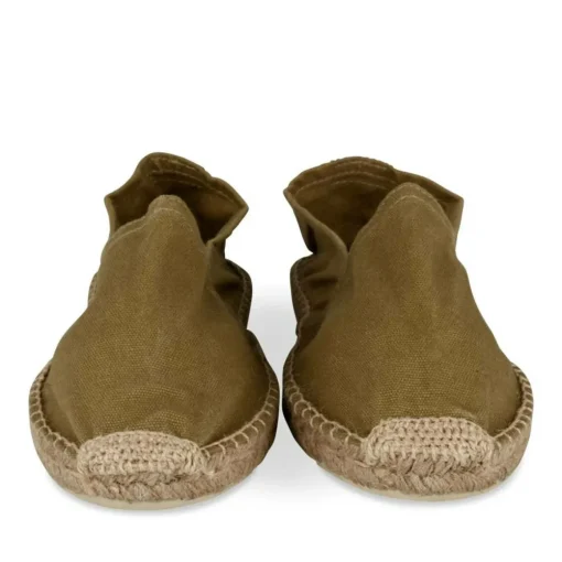 Espadrilles VERT Homme Motif Uni A Enfiler