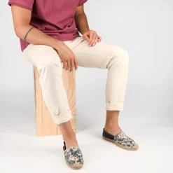 Espadrilles VERT Homme Motif Uni A Enfiler