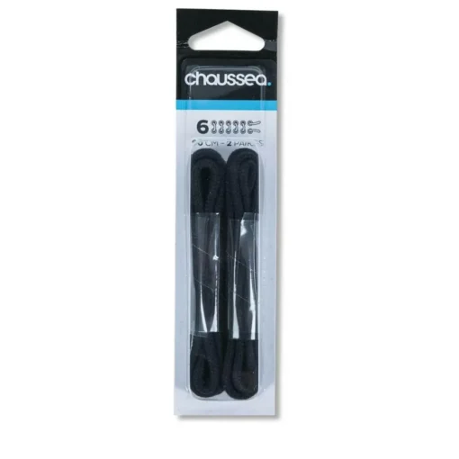 Lacets Cordonnet 90 Cm Noirs CHAUSSEA