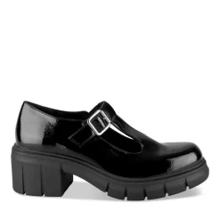 Mocassins Babies NOIR Femme Motif Vernis Boucle