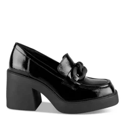 Mocassins Babies NOIR Femme Motif Chaîne A Enfiler