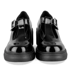 Mocassins Babies NOIR Femme Motif Vernis Boucle