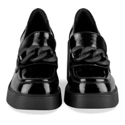 Mocassins Babies NOIR Femme Motif Chaîne A Enfiler