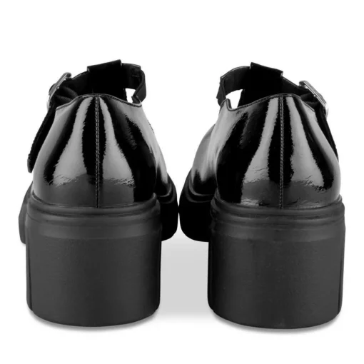 Mocassins Babies NOIR Femme Motif Vernis Boucle