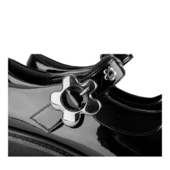 Mocassins Babies NOIR Femme Motif Fleuri Scratch