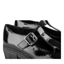 Mocassins Babies NOIR Femme Motif Vernis Boucle