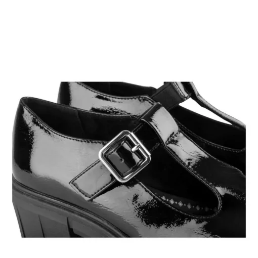 Mocassins Babies NOIR Femme Motif Vernis Boucle