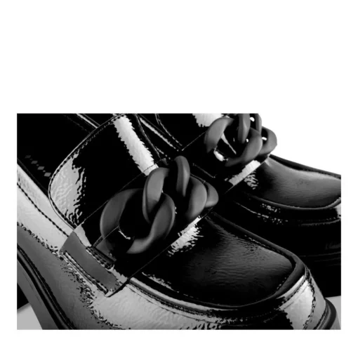 Mocassins Babies NOIR Femme Motif Chaîne A Enfiler
