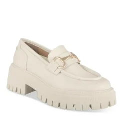 Mocassins BEIGE Femme CUIR Motif Uni A Enfiler