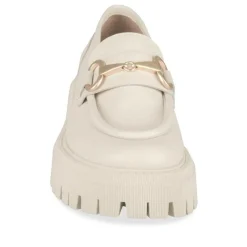 Mocassins BEIGE Femme CUIR Motif Uni A Enfiler
