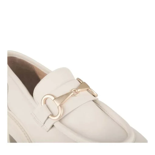 Mocassins BEIGE Femme CUIR Motif Uni A Enfiler
