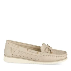 Mocassins BEIGE Femme Motif Uni A Enfiler