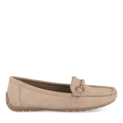 Mocassins BEIGE Femme Motif Uni A Enfiler