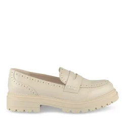 Mocassins BEIGE Femme Motif Uni A Enfiler