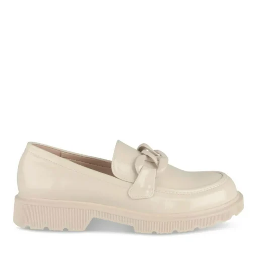 Mocassins BEIGE Femme Motif Uni A Enfiler