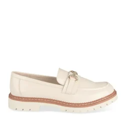 Mocassins BEIGE Femme Motif Chaîne A Enfiler
