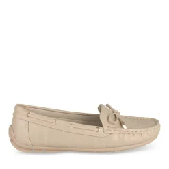 Mocassins BEIGE Femme Motif Uni A Enfiler
