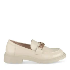 Mocassins BEIGE Femme Motif Chaîne A Enfiler