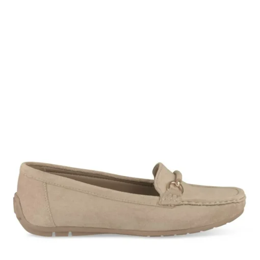 Mocassins BEIGE Femme Motif Chaîne A Enfiler