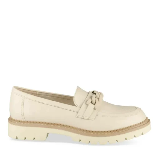 Mocassins BEIGE Femme Motif Chaîne A Enfiler