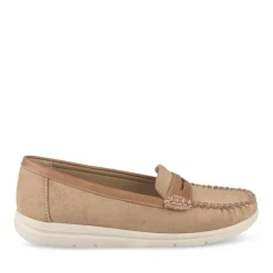 Mocassins BEIGE Femme Motif Uni A Enfiler
