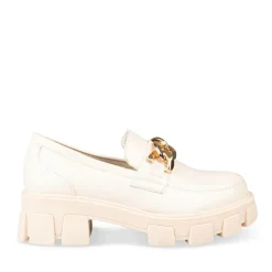 Mocassins BEIGE Femme Motif Vernis A Enfiler