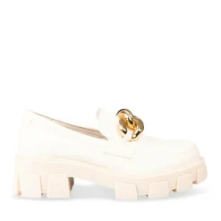 Mocassins BEIGE Femme Motif Vernis A Enfiler