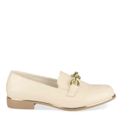 Mocassins BEIGE Femme Motif Chaîne A Enfiler