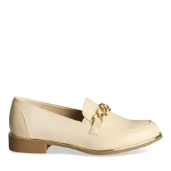 Mocassins BEIGE Femme Motif Chaîne A Enfiler