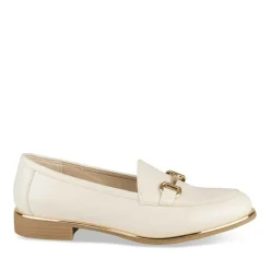 Mocassins BEIGE Femme Motif Chaîne A Enfiler