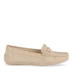 Mocassins BEIGE Femme Motif Chaîne A Enfiler