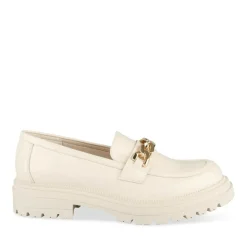 Mocassins BEIGE Femme Motif Chaîne A Enfiler