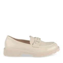 Mocassins BEIGE Femme Motif Uni A Enfiler