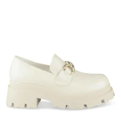 Mocassins BEIGE Femme Motif Chaîne A Enfiler