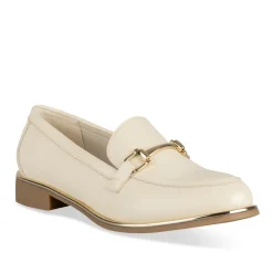 Mocassins BEIGE Femme Motif Uni A Enfiler