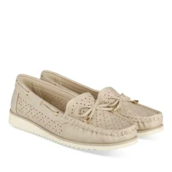 Mocassins BEIGE Femme Motif Uni A Enfiler