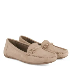 Mocassins BEIGE Femme Motif Uni A Enfiler