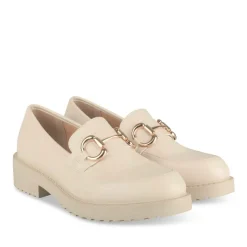 Mocassins BEIGE Femme Motif Uni A Enfiler